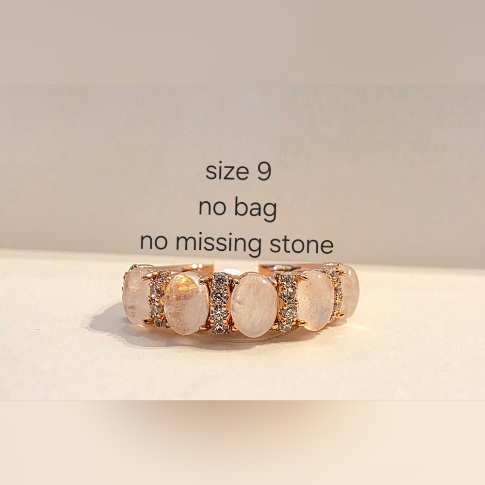 Elegant Rose Gold and White Stone Ring